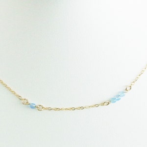 Sea Breeze Maiden Necklace/ Light Blue Agate Necklace/ Gold Chain Necklace/ Silver Chain Necklace/ Gemstone Bar Necklace image 2