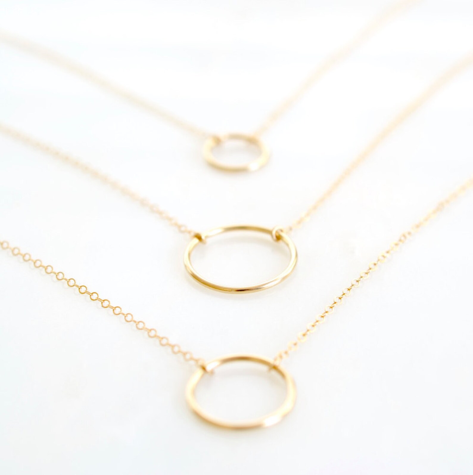 Open Circle Necklace Dainty Circle Necklace Karma Necklace Etsy
