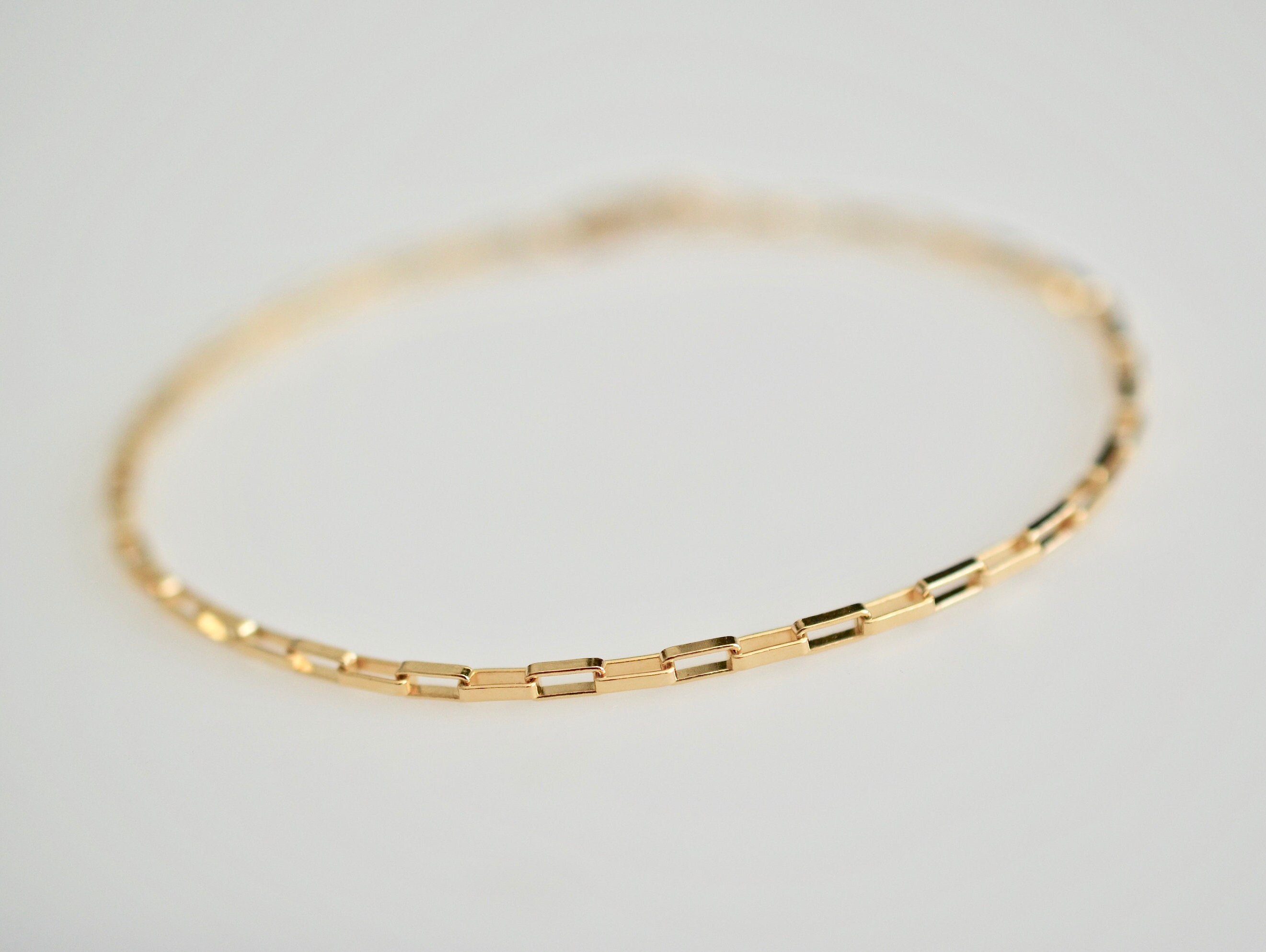 Venetian Chain Bracelet Minimal Box Chain Bracelet in 14K | Etsy