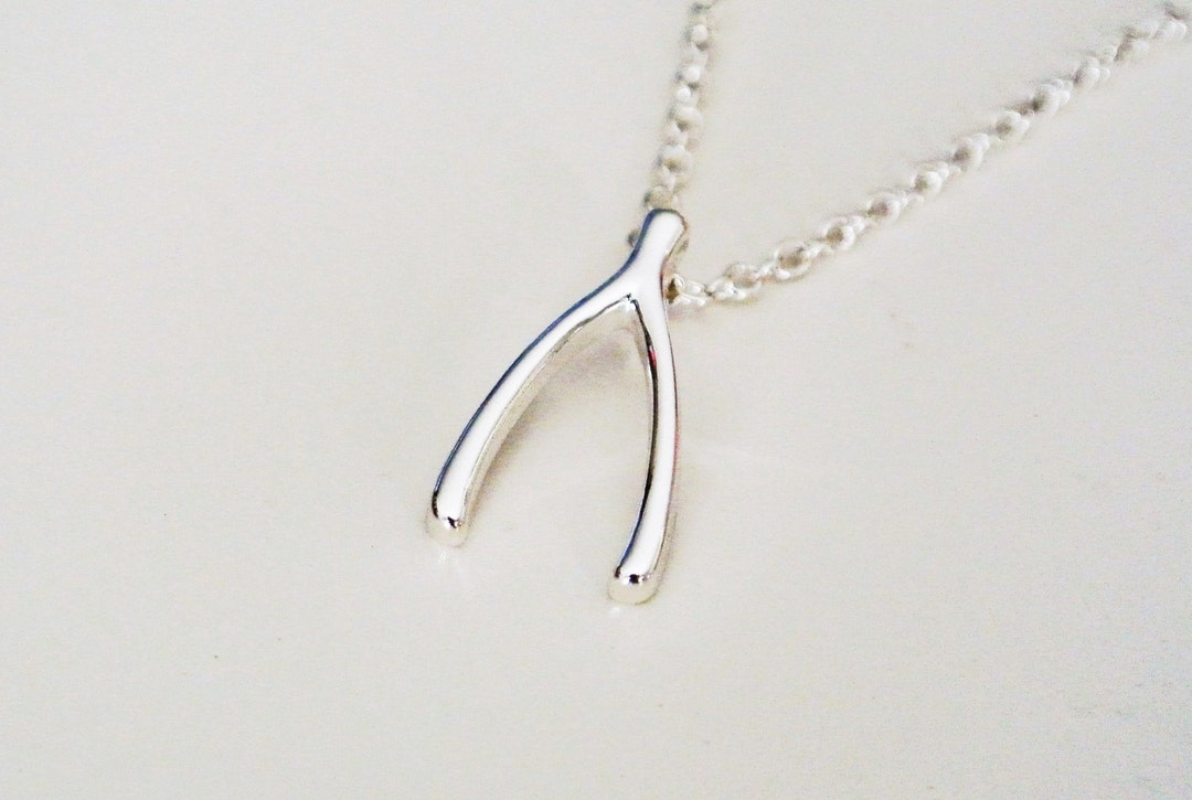 Small Wishbone Necklace/ Wishbone Necklace Silver/ Wishbone - Etsy