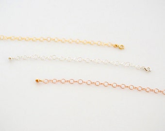 Extensions/ Adjustable Chain Extender/ Add-On Item/ 14K Gold Fill Extender/ Silver Extender/ Rose Gold Fill Extender