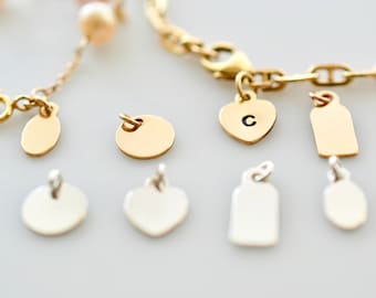 Add-On Chain Tag, Personalized Tag, Bracelet Tag, Necklace Tag, Gold Fill Tag, Sterling Silver Tag, Dainty Add-on Tag