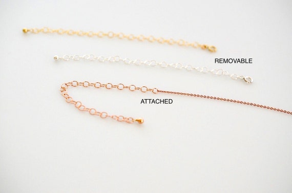 Rose Gold Chain Extender, 14k Rose Gold Filled, Removable Chain