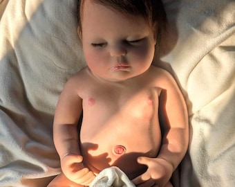 Full Silicone Reborn Baby Doll 19&quot; - Drink/Wet Anatomically Correct