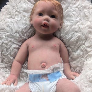 Full body girl solid  silicone baby 21&quot; reborn baby doll open eyes happy new sculpt Payments available Therapy