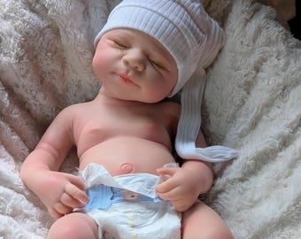 Instapmodel siliconen reborn babypop: 19 inch realistisch pasgeboren baby