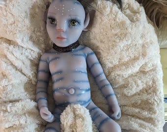 20" Avatar Full Silicone Reborn Doll: Drink and Wet, Glow in the Dark