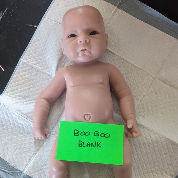 Ready to ship  New sculpt 2023   Full solid platinum silicone boo boo boy blank 18" eco 15 doll baby