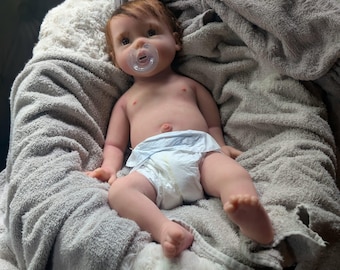 Full Body  Drink & Wet, Silicone Reborn Baby Doll: Open Eyes 21" 8.5lbs