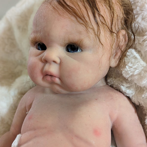 19" NEW SCULPT! Amber Full body solid silicone baby girl reborn baby doll 7.5 lb open eye Payments available! Platinum 15/20