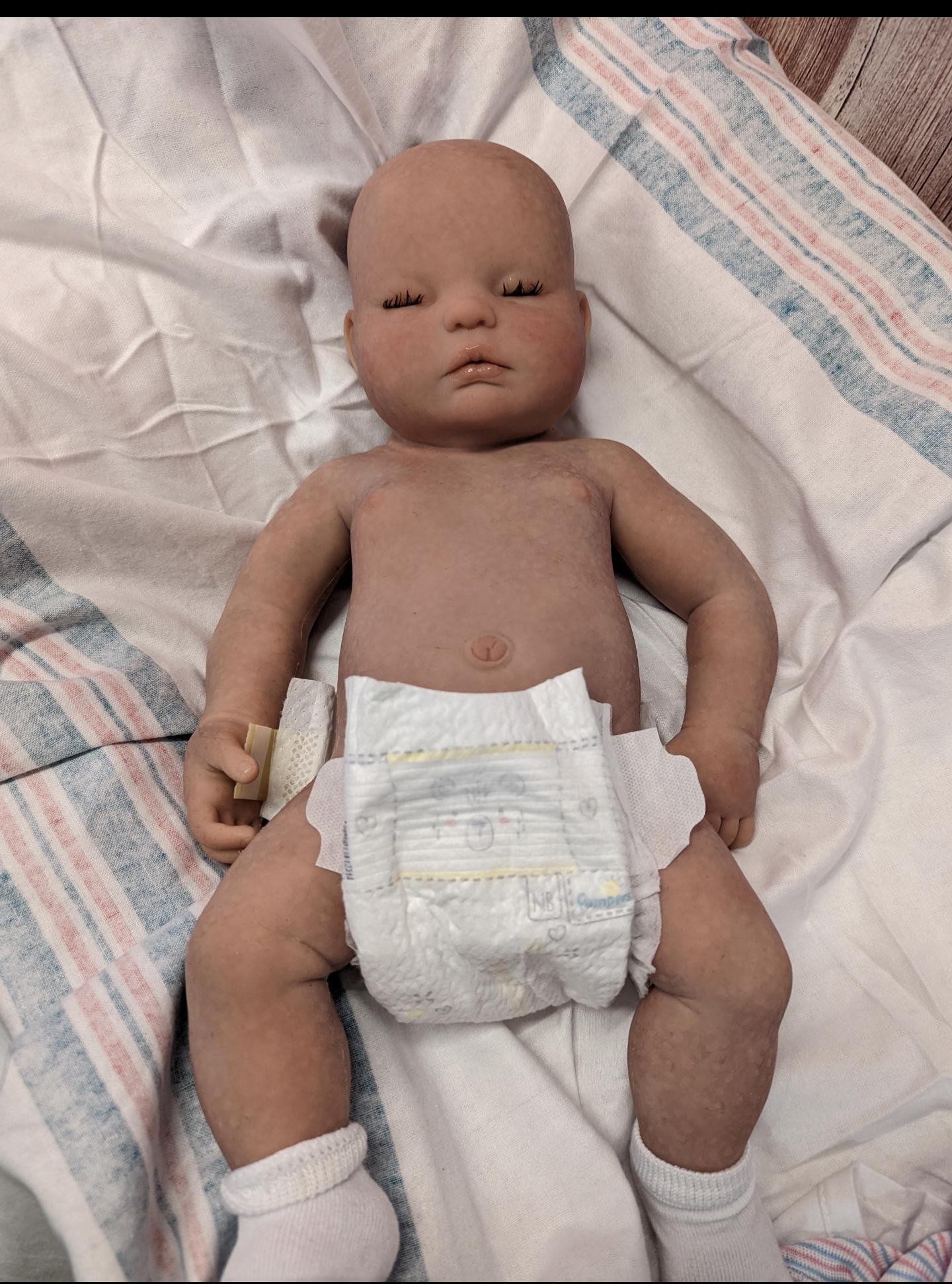 19" Full Body Silicone Reborn Baby Doll: Drink & Wet, Chunky 8lb Therapy Doll