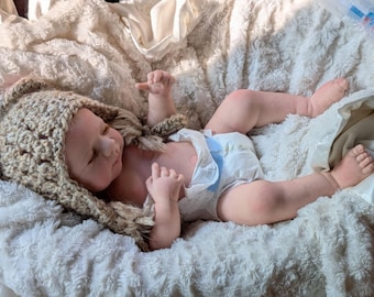 Bambola reborn in silicone a corpo intero: 48 cm, maschio o femmina, realizzata su misura.