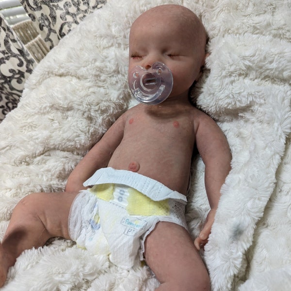 17" preemie  full body solid silicone baby girl preemie anatomically correct  platinum 15 payments available