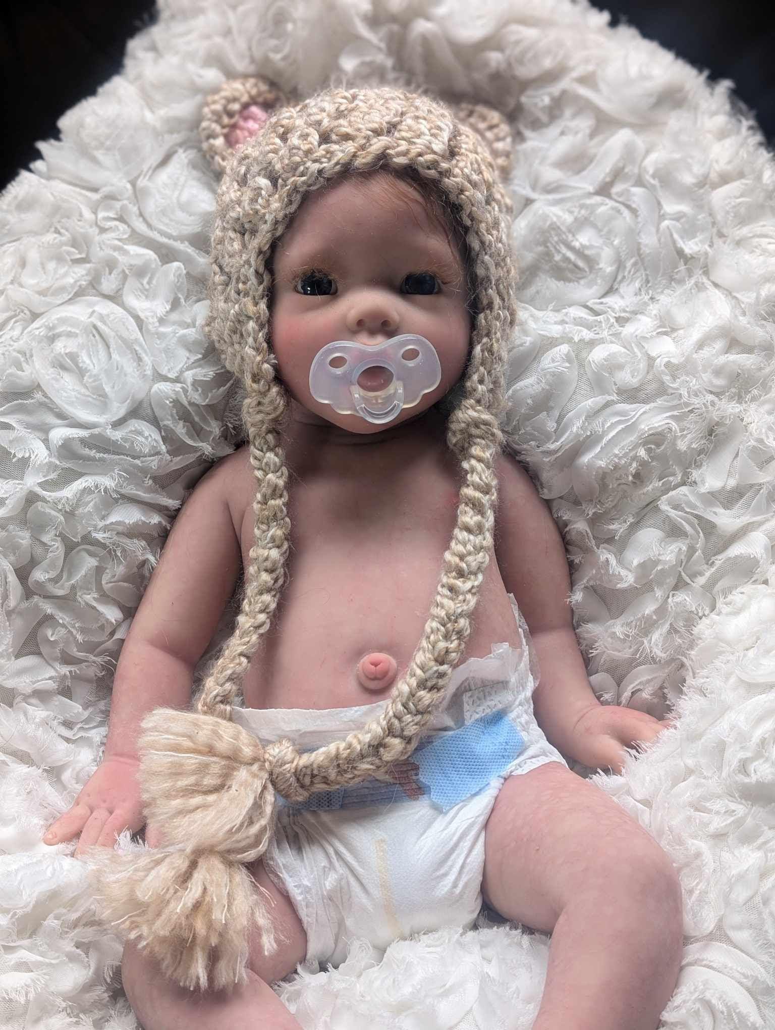 Full Body Solid Silicone Reborn Baby Doll - 21" Open Eyes