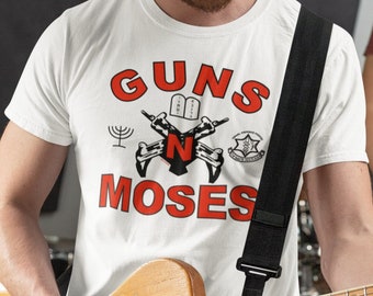 Guns N Moses T-Shirt - Jewish Israel Tee Guns n Roses inspired clothing