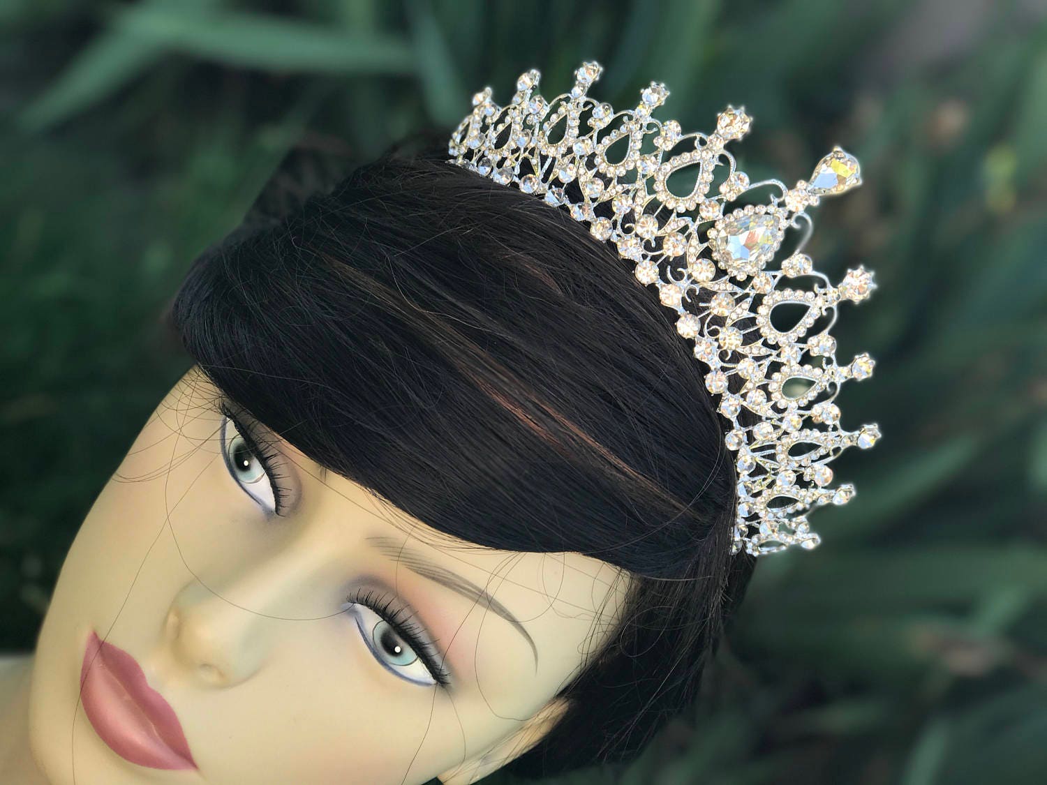 OPHELIA Tiara. Swarovski Crystal, Silver Wedding Crown, Hair