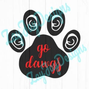 Go Dawgs Swirl Paw Print, Go Dawgs svg, Paw Print svg, Georgia svg, Bulldogs svg, dxf File, Cricut File, Cameo File, Silhouette File