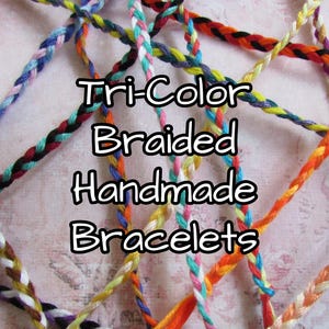 Tri-Color Braided Handmade Bracelets - Friendship Bracelets