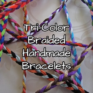 Tri-Color Braided Handmade Bracelets - Friendship Bracelets