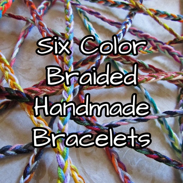 Six Color Braided Handmade Bracelets - Friendship Bracelets