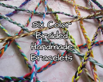 Six Color Braided Handmade Bracelets - Friendship Bracelets