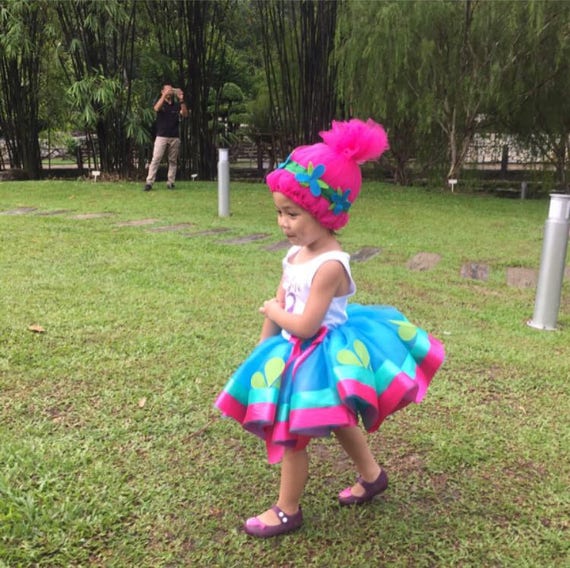 Poppy Troll inspired tutu outfit, trolls party, trolls tutu, poppy tutu, poppy troll, poppy costume Il_570xn