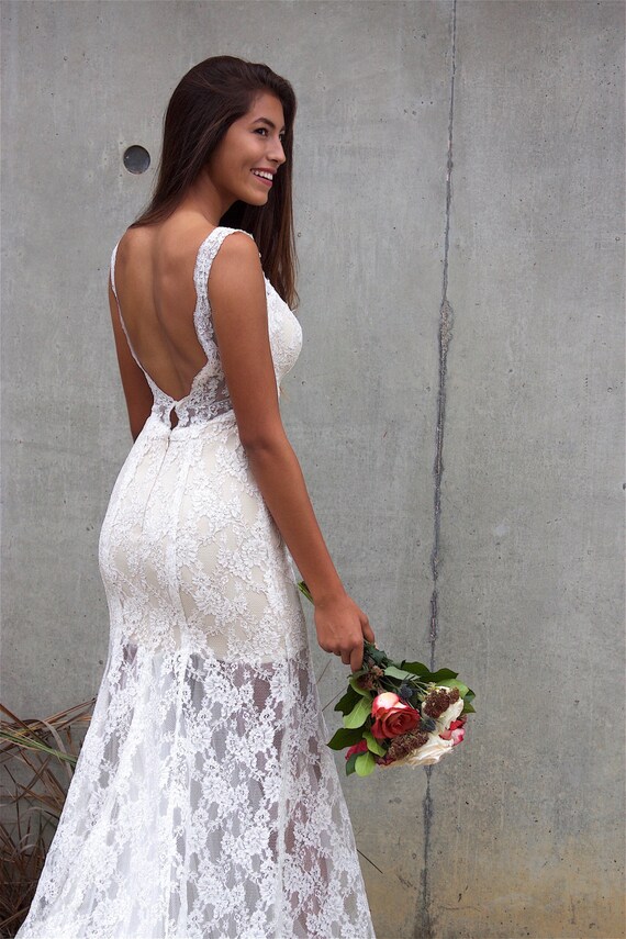 fitted beach wedding dresses