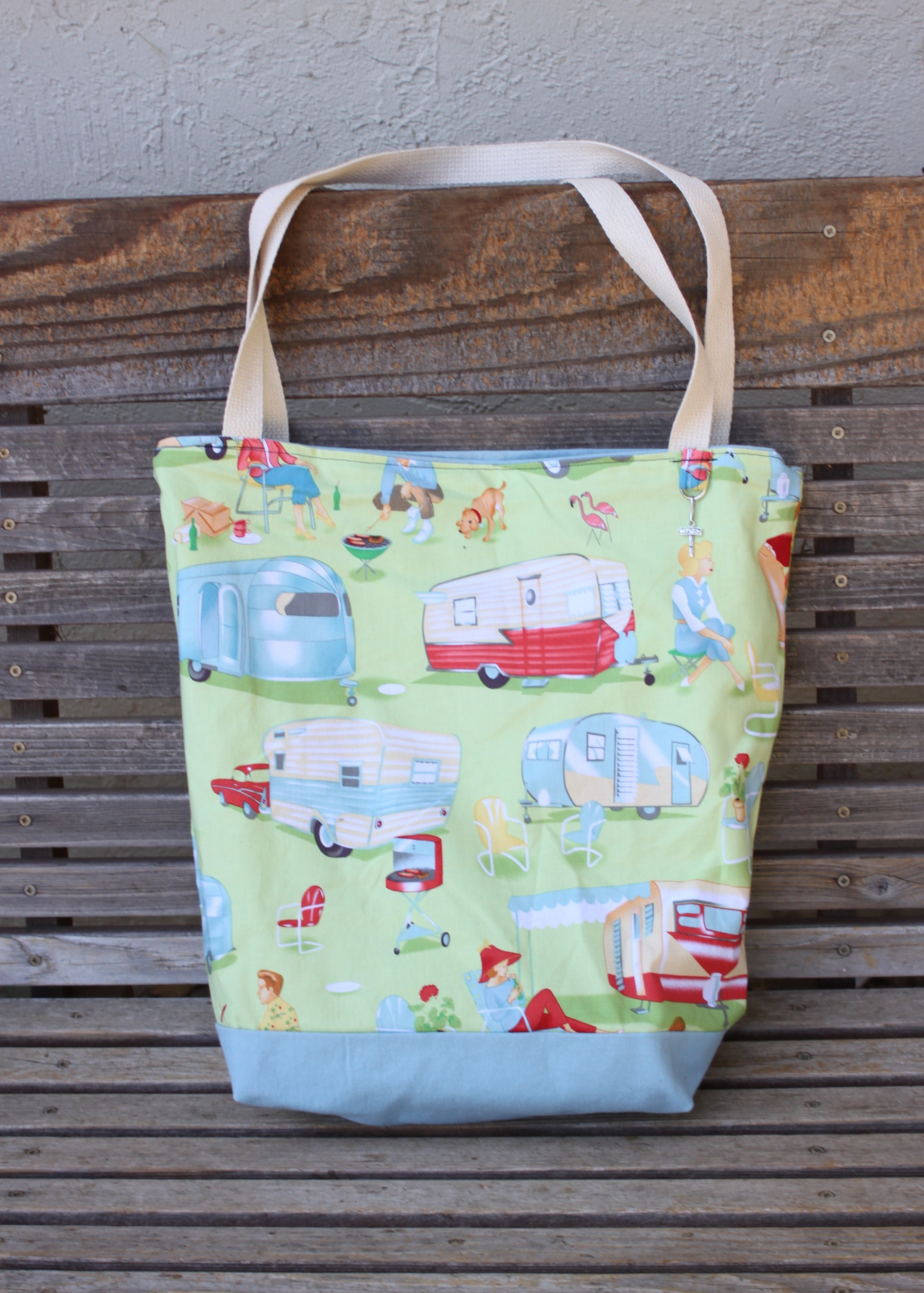 Retro Camping Camper tote bag, Reusable shopping bag, Great for ...