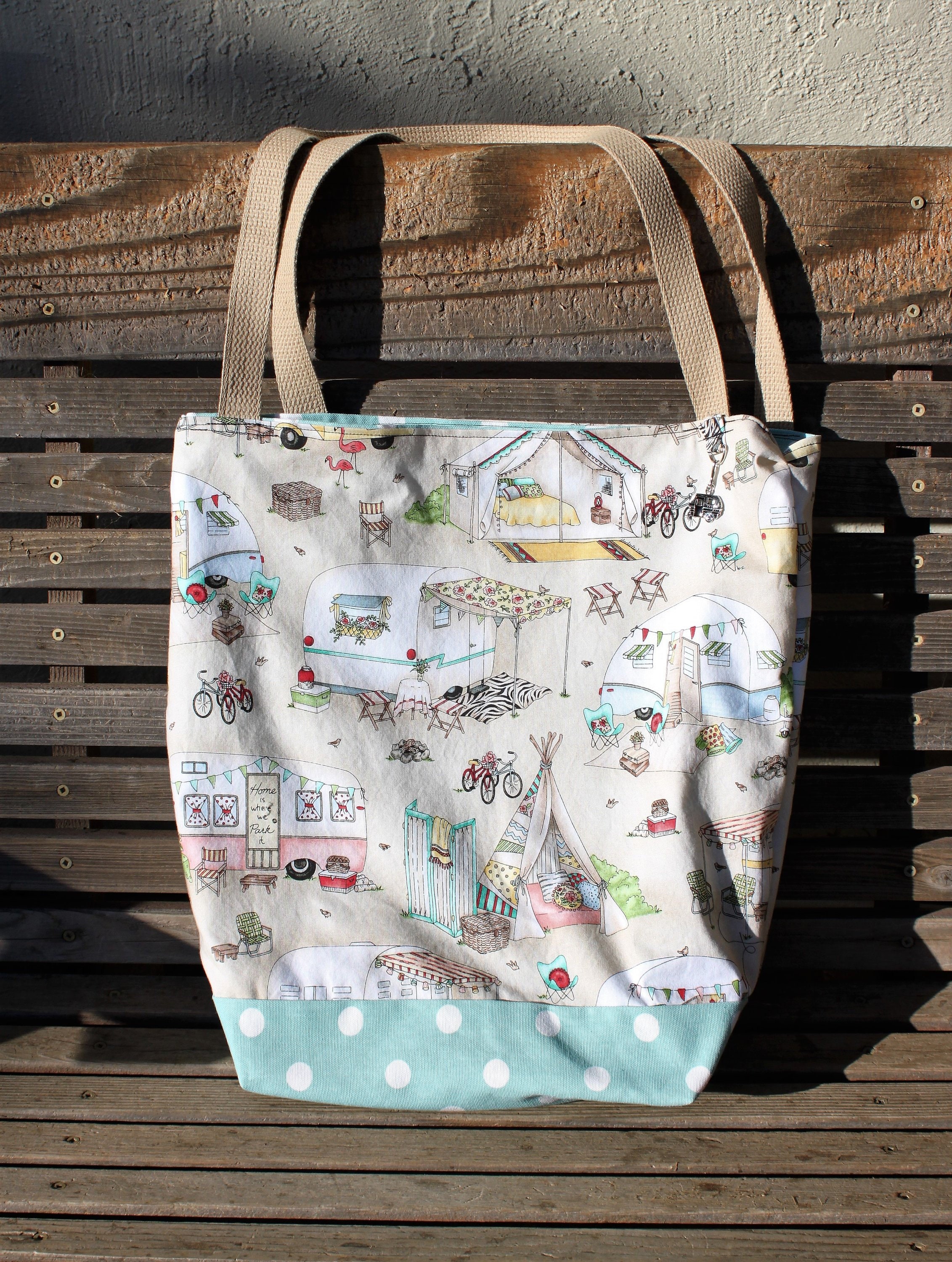 Retro camping camper tote bag, shopping bag. Great for groceries ...