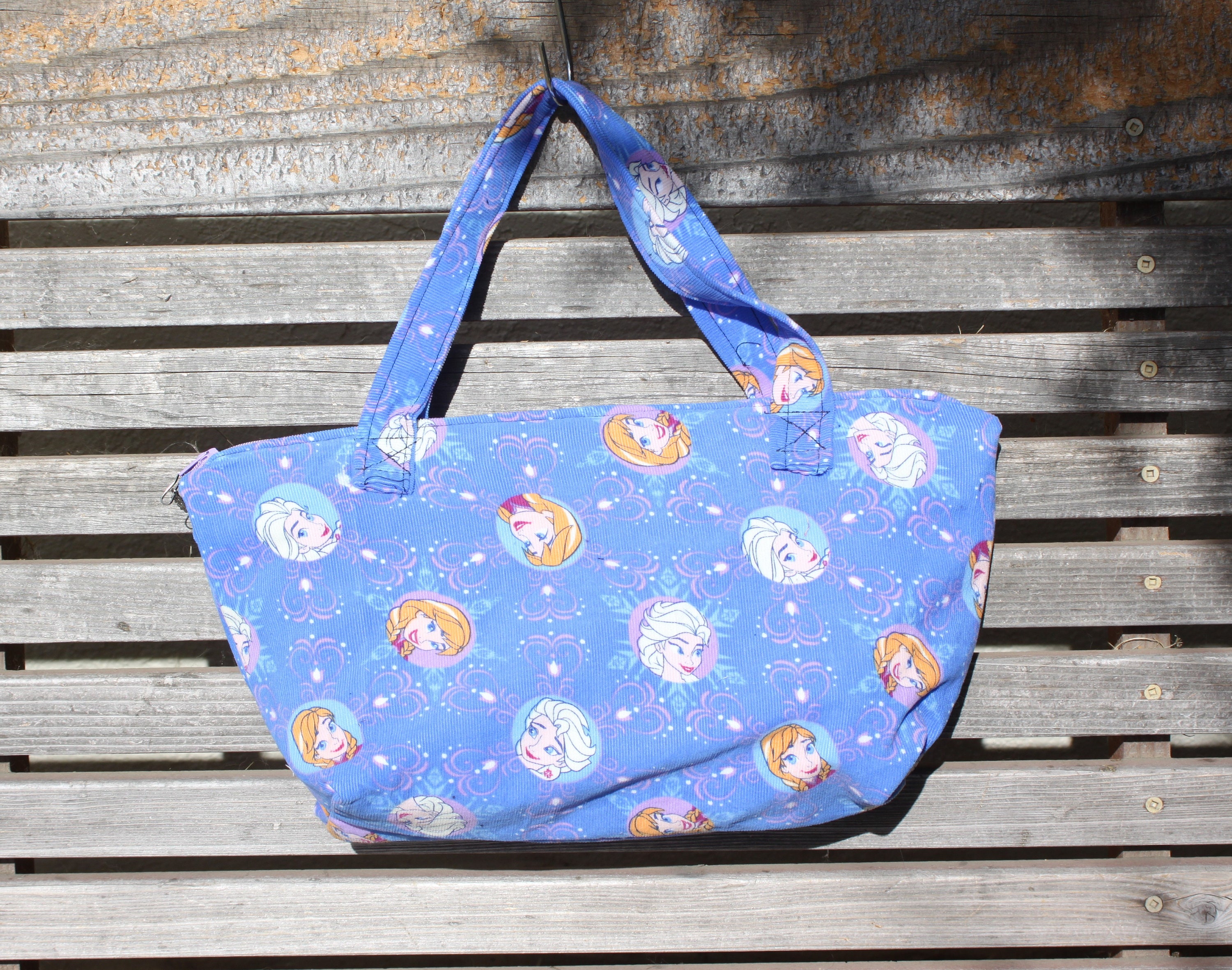 Disney Frozen Anna Elsa Fabric Vinyl Lined Bag Perfect For Snack Or Lunch Cosmetics Makeup Or Even As A Unique Purse Or A Fun Gift Bag