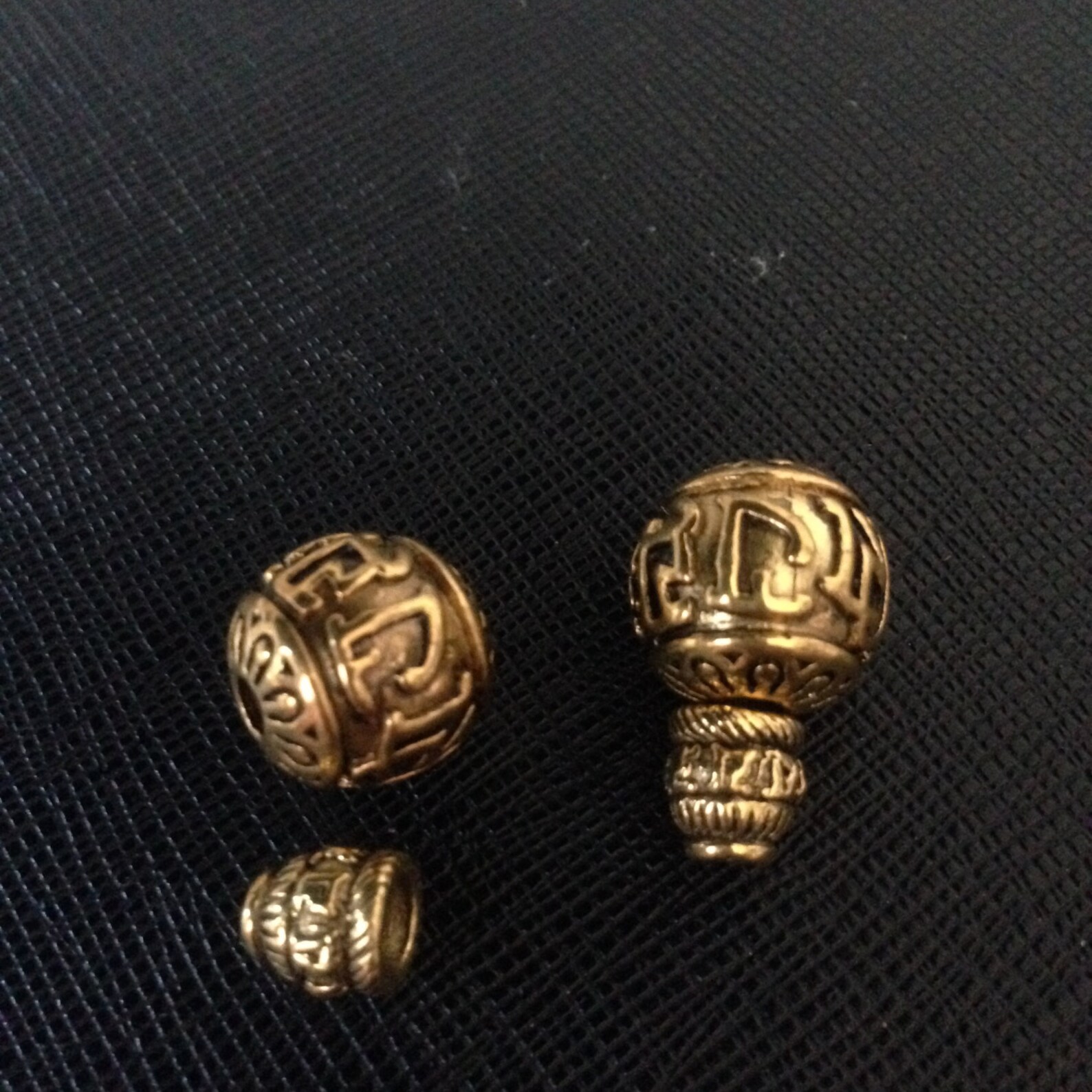 Gold Tone Guru Beads Mala Guru Beads Three Way Guru Bead Etsy