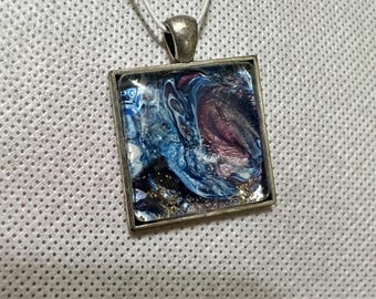 Pendentif peinture acrylique (carrés)
