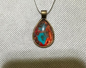 Pendentif peinture acrylique (larme)