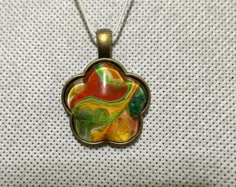 Pendentifs en peinture acrylique (Fleurs)