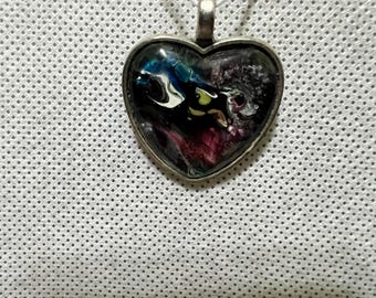 Pendentifs en peinture acrylique (Cœurs)