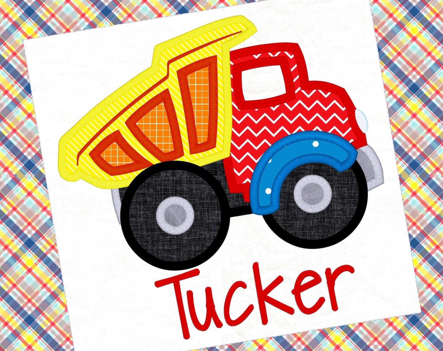 Dump Truck Applique Embroidery Truck Design Construction Etsy