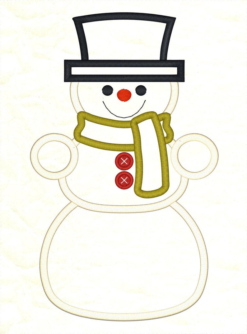 Snowman Applique Embroidery Design Winter Design Snowman Etsy