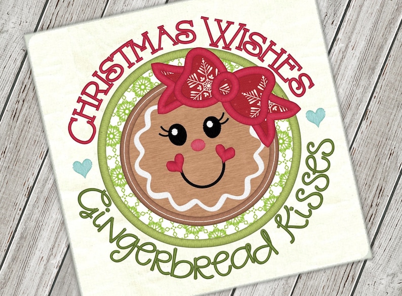 Gingerbread Girl Christmas Emboidery Saying Christmas Design | Etsy