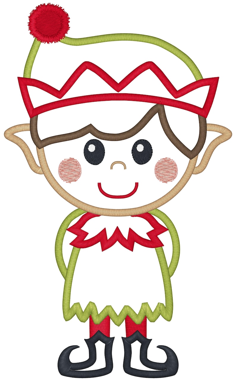 Christmas Elf Applique Embroidery Design Christmas Design Elf Etsy