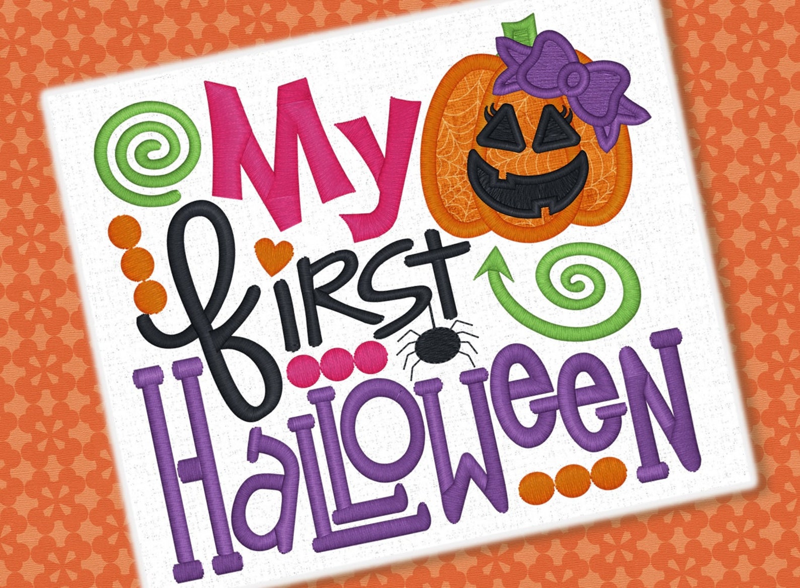 My First Halloween Embroidery Saying Halloween Design Jack O Etsy