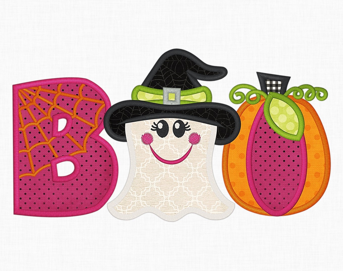 Halloween Applique Embroidery Design Halloween Design Ghost Etsy