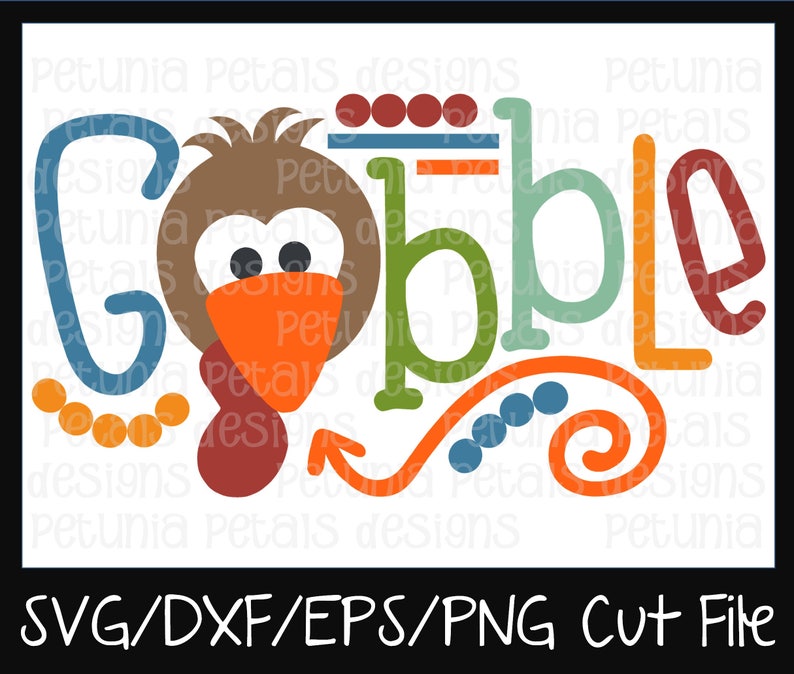 Download Gobble SVG Cut File Turkey Boy SVG File Thanksgiving Cut File | Etsy