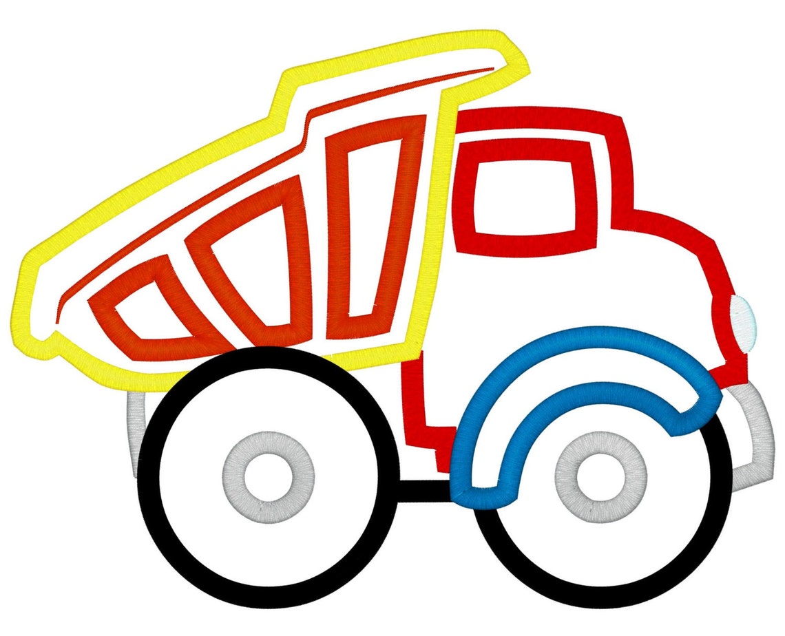 Dump Truck Applique Embroidery Truck Design Construction Etsy