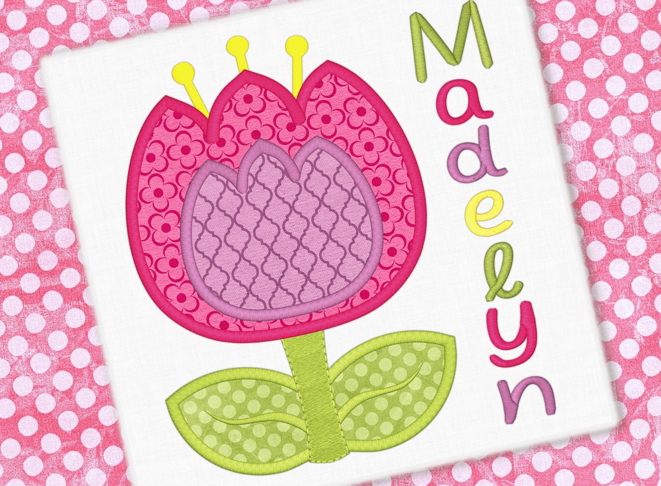 Applique Tulips from different materials Applique Tulips from different materials