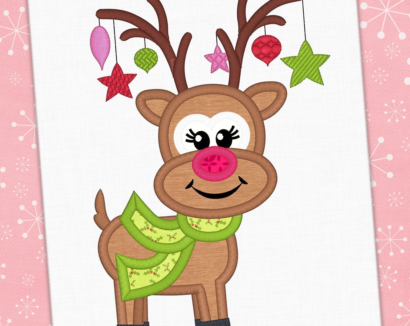 Аппликация олень новогодний