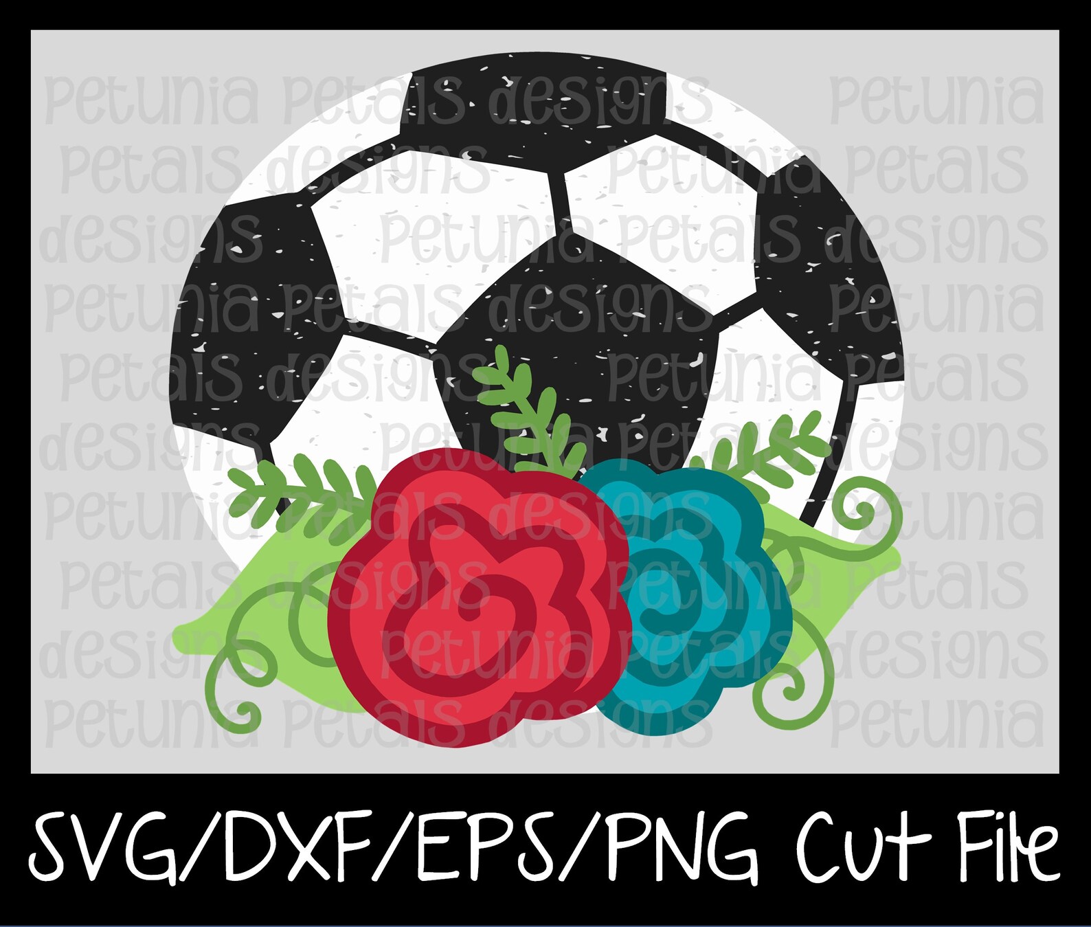 Soccer &amp; Flowers SVG Cut File Soccer Cut File Flowers SVG - Etsy