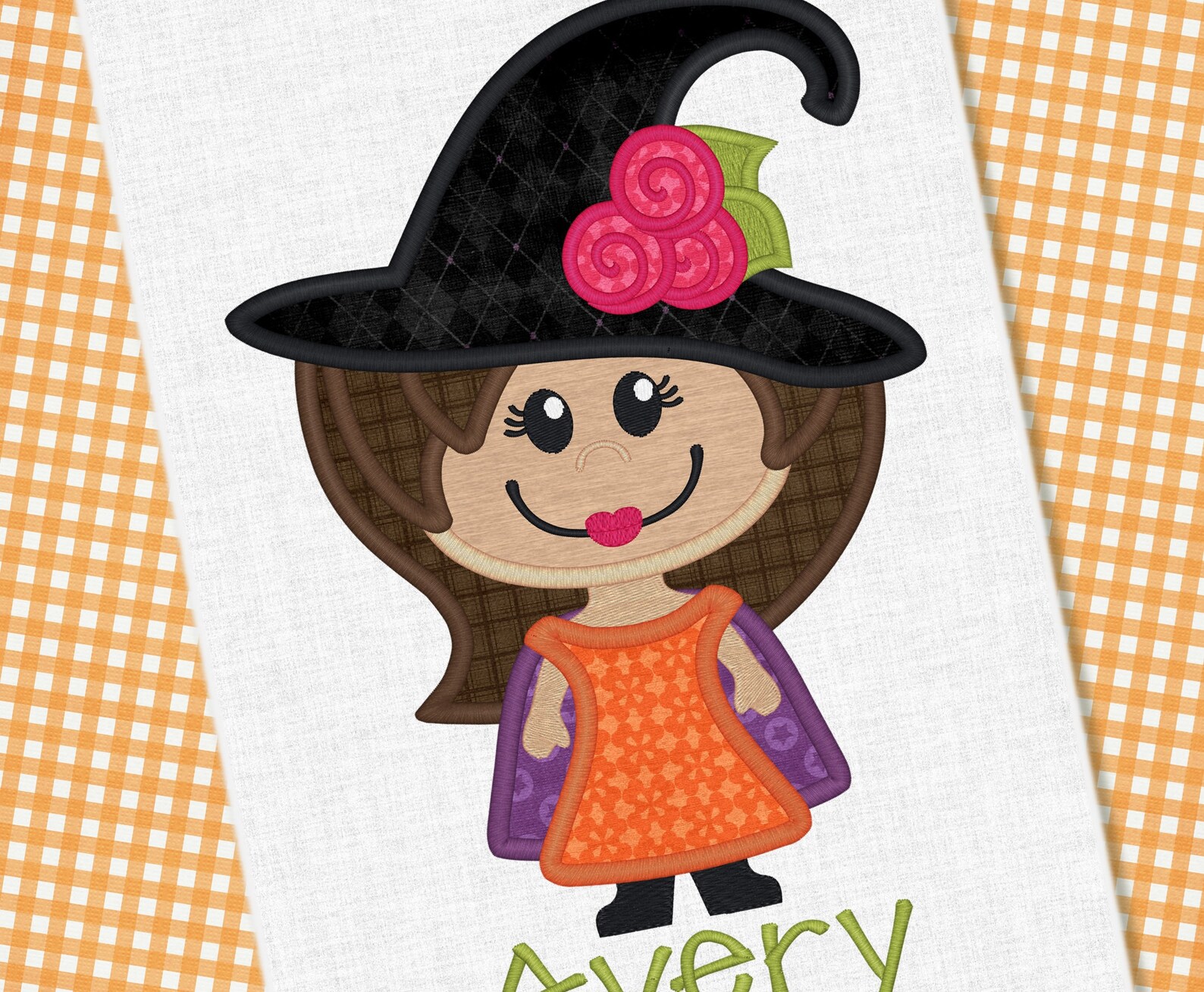 Witch Applique Embroidery Design Halloween Design Witch Etsy