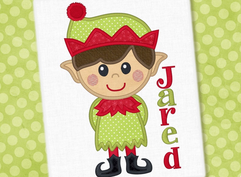 Christmas Elf Applique Embroidery Design Christmas Design Elf Etsy