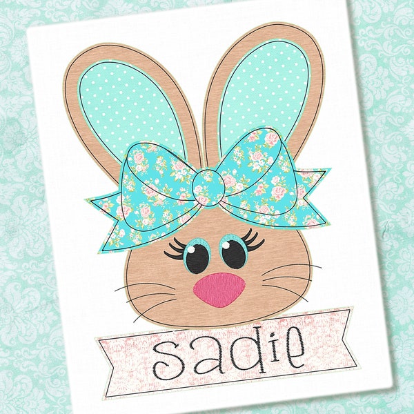 Easter Bunny Bean Stitch Applique Easter Bean Stitch Bunny Applique Rabbit Bean Stitch Embroidery Design Petunia Petals Designs 31475
