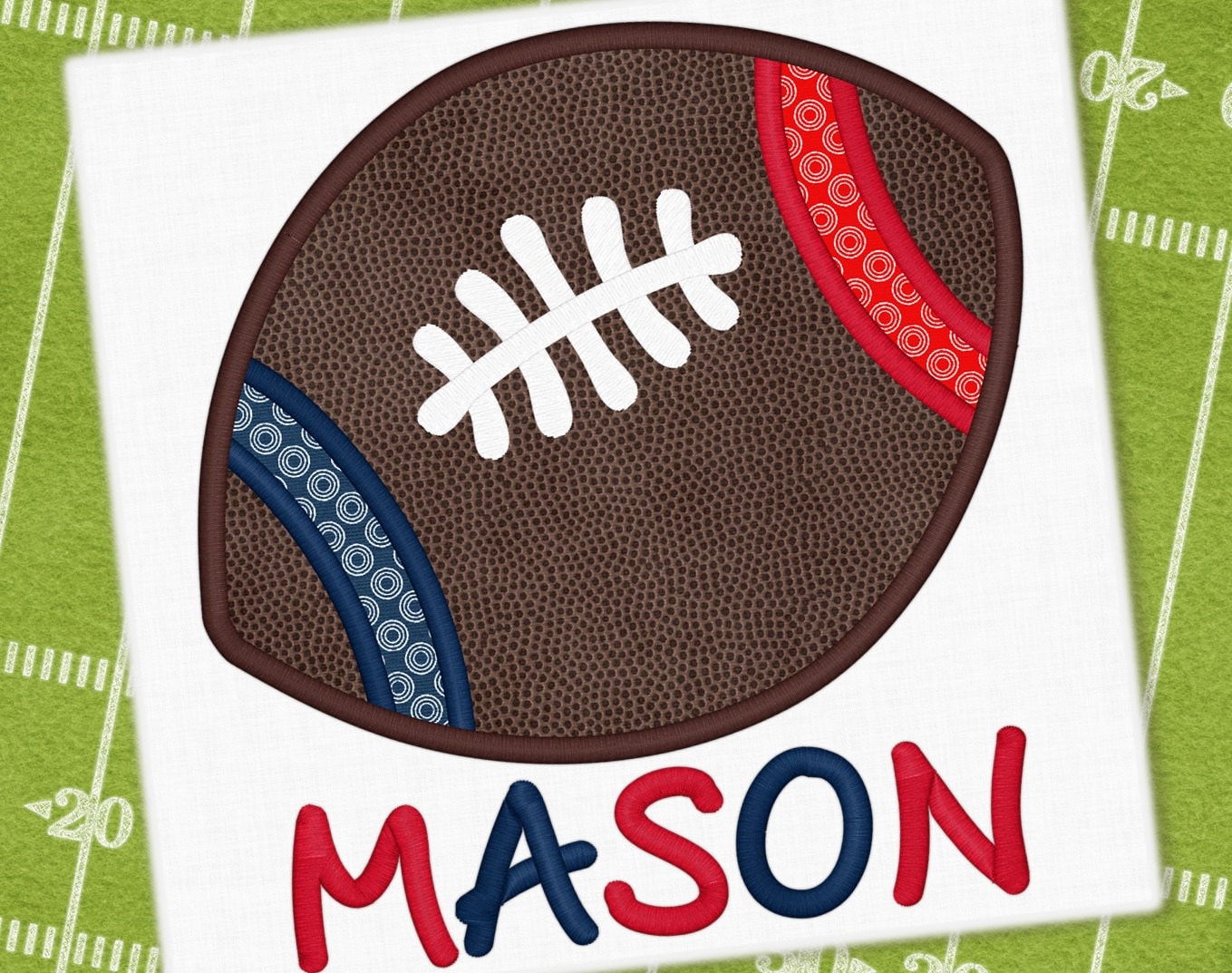 Football Applique Design Sports Applique Design Ball Design Etsy